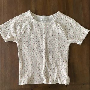 American Eagle outfitters AE floral baby cream tee tshirt  XS